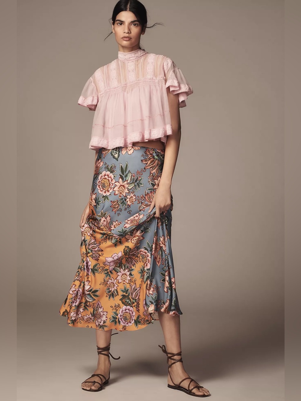 NWT Farm Rio x Anthropologie Midi Slip Skirt